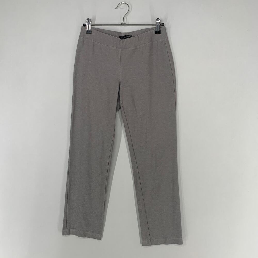 Eileen Fisher Pants Women Petite XXS Gray Pull On Stretch Crepe Straight 23.5